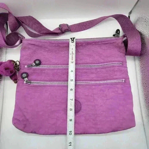 Kipling Alvar Crossbody Bag Travel Purse Purple Adjustable Strap Zip Closure - Picture 2 of 12